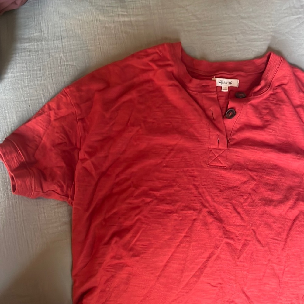 [Madewell] Raw-Edge Henley Tee